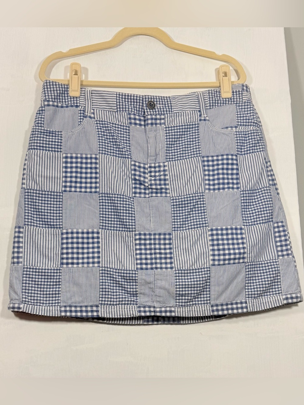 croft & barrow Blue and White Striped Waistband Skirt